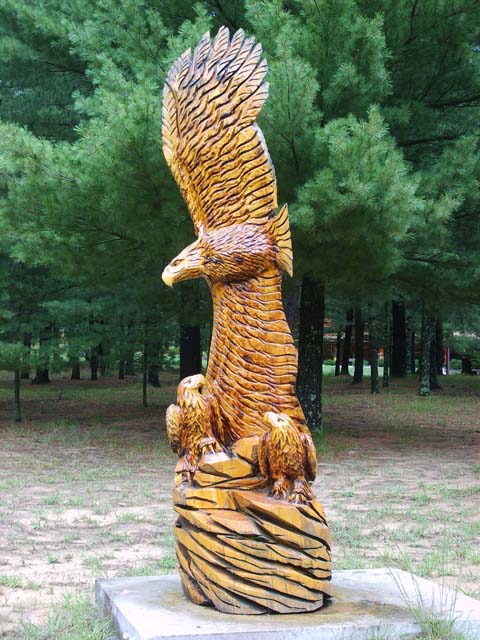 Eagle Sideways with 2 Perched